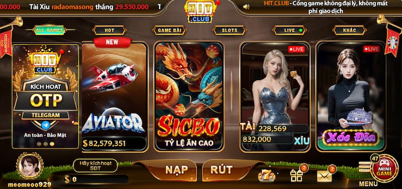 Quy trình chơi một ván Sicbo tại Hit Club